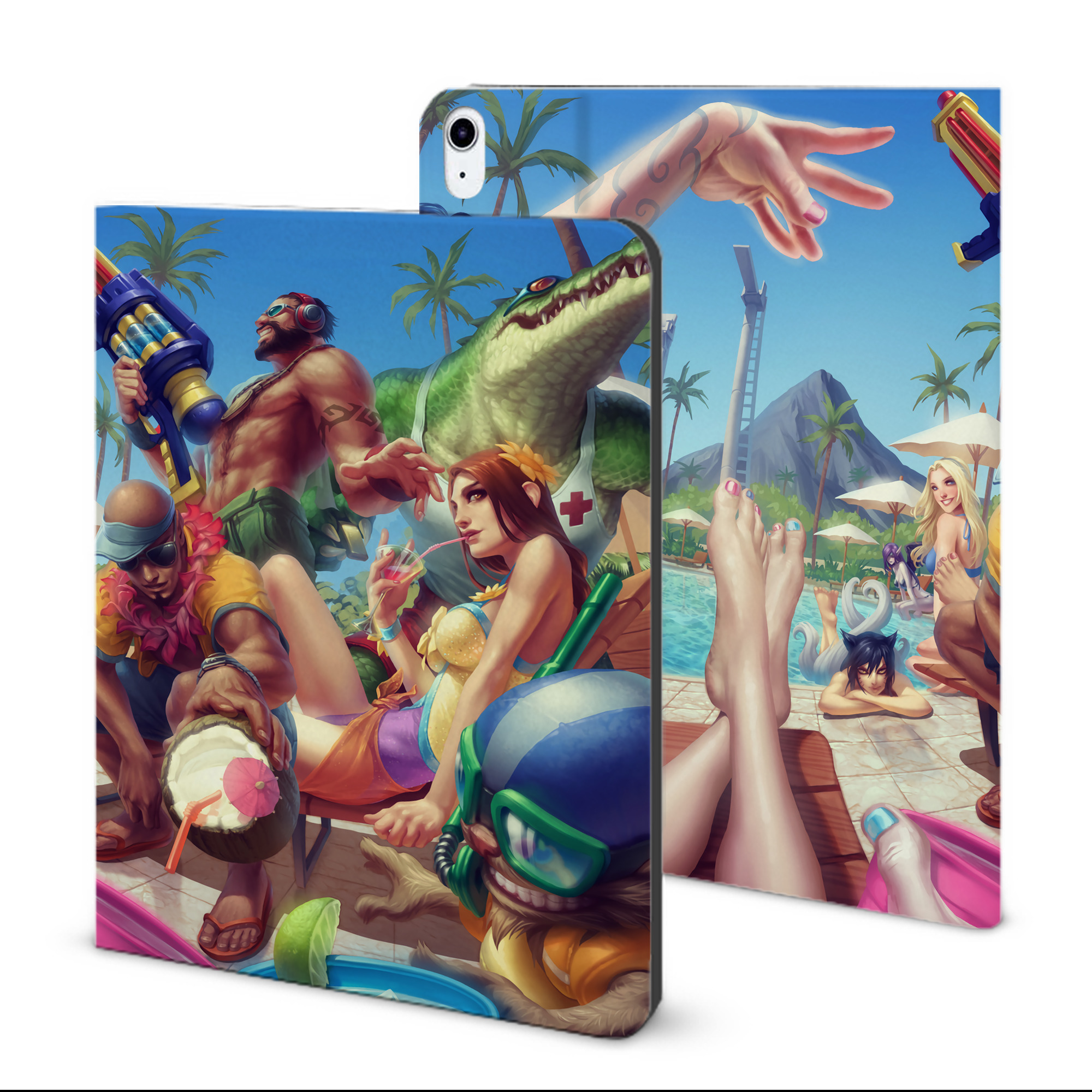（画像用） リーグ・オブ・レジェンド League of Legends LOL IPad ケース ブック型 PUレザー TPU 耐衝撃 軽量 薄型 ペン収納なし 全面保護 IPad 各モデル対応